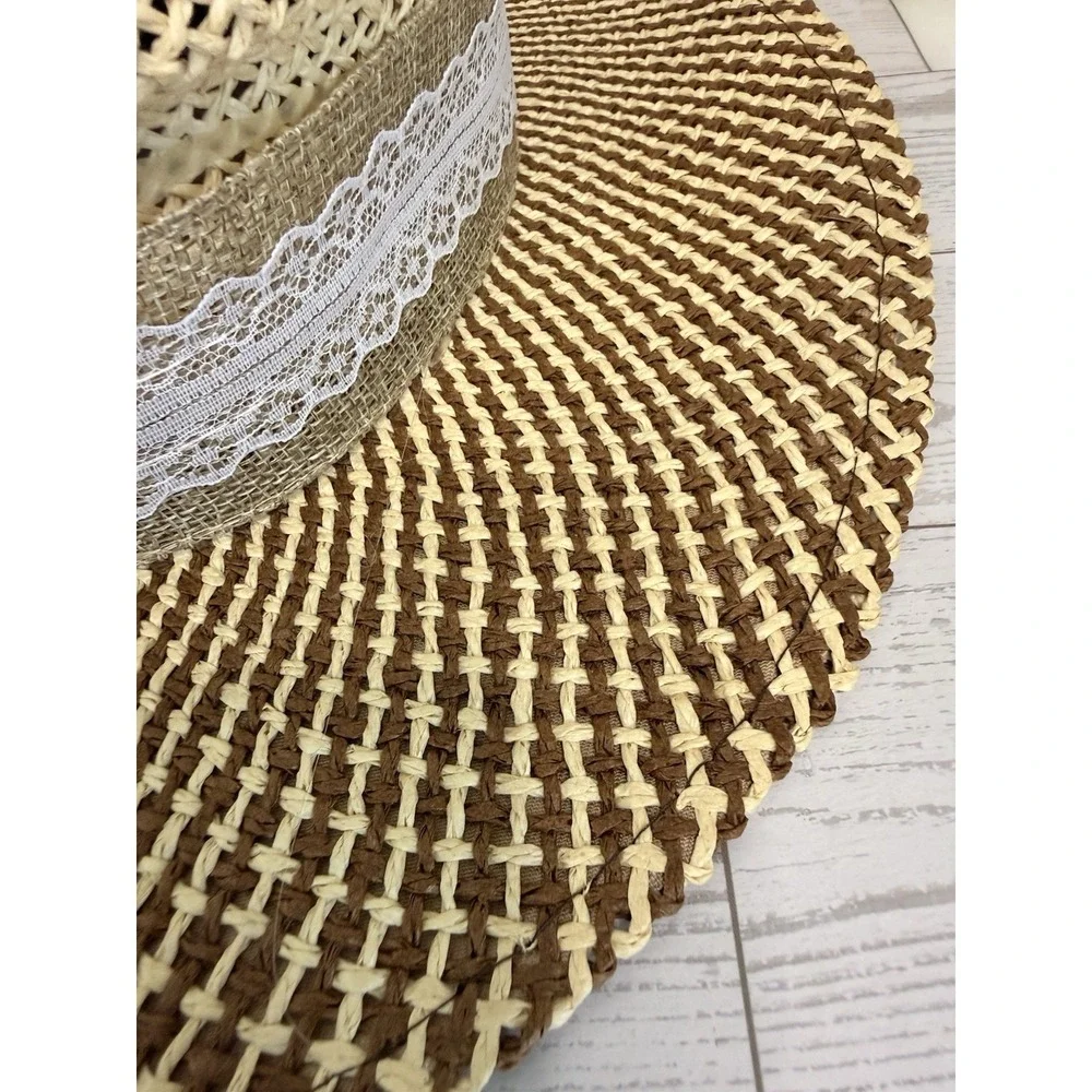 Ahead Fine Hats Headgear Unisex Two Tone Straw Golf Hat Fedora S/M Vintage Retro